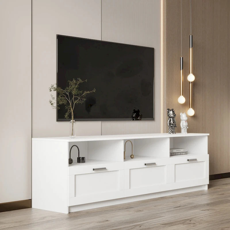 Meuble TV 70,87 po avec 3 espaces de rangement et 3 tiroirs