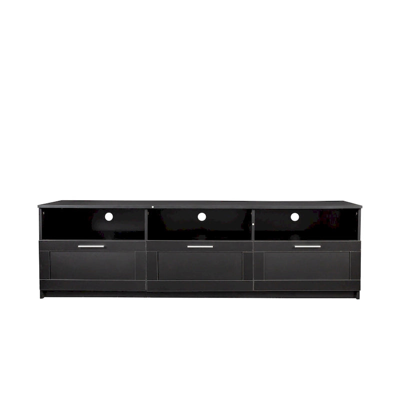 Meuble TV 70,87 po avec 3 espaces de rangement et 3 tiroirs
