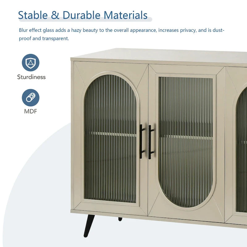 Meuble TV de 152 cm avec placard de rangement et étagères réglables pour téléviseurs de 65 pouces