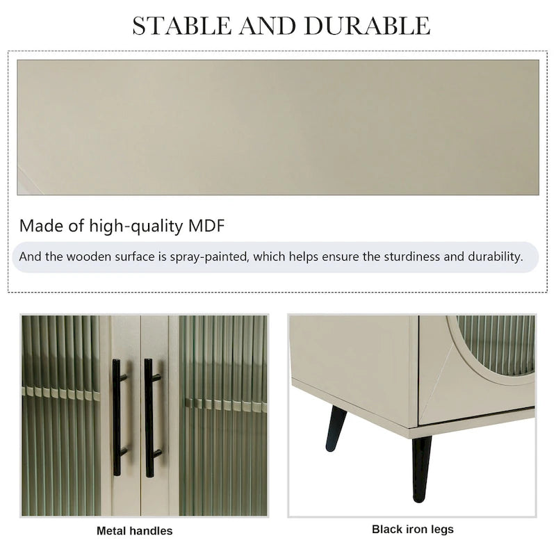 Meuble TV de 152 cm avec placard de rangement et étagères réglables pour téléviseurs de 65 pouces