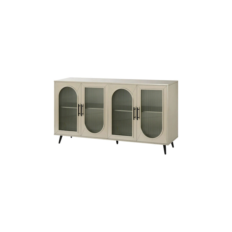 Meuble TV de 152 cm avec placard de rangement et étagères réglables pour téléviseurs de 65 pouces