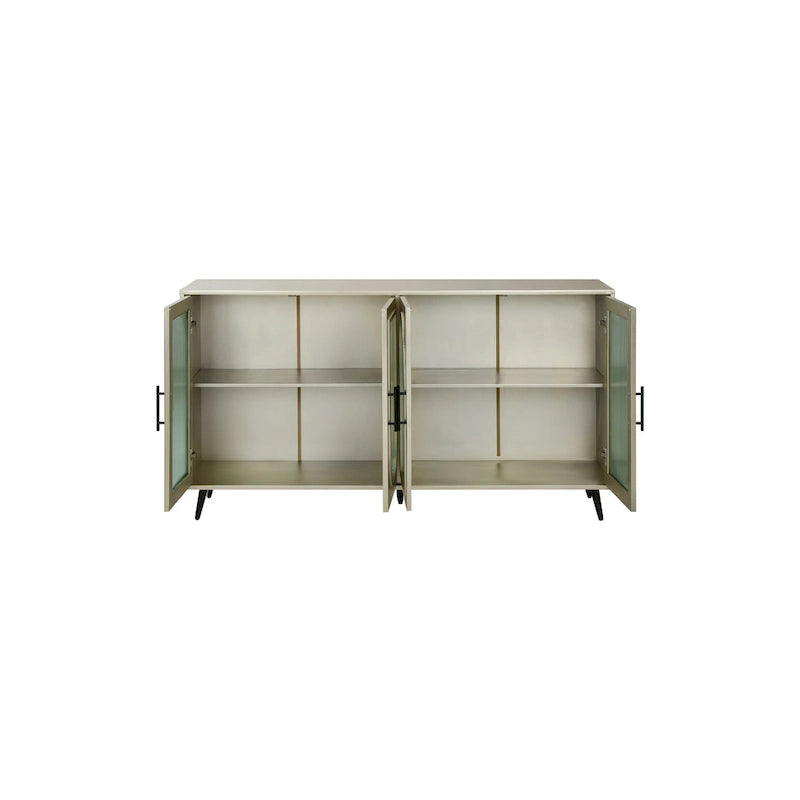 Meuble TV de 152 cm avec placard de rangement et étagères réglables pour téléviseurs de 65 pouces