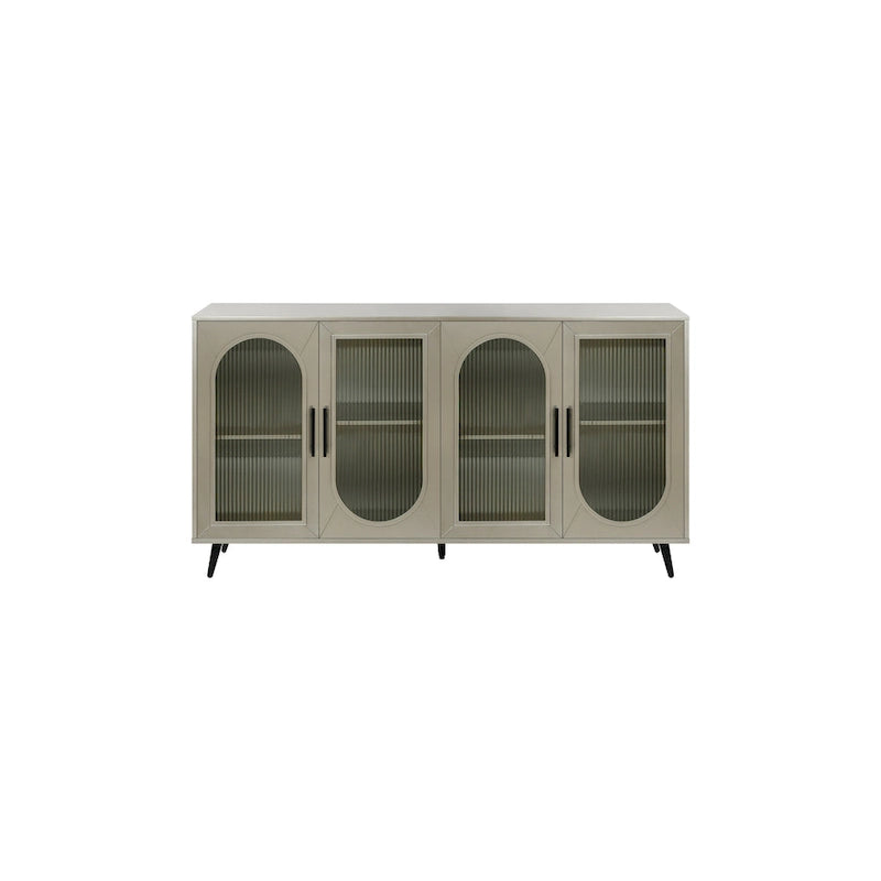 Meuble TV de 152 cm avec placard de rangement et étagères réglables pour téléviseurs de 65 pouces