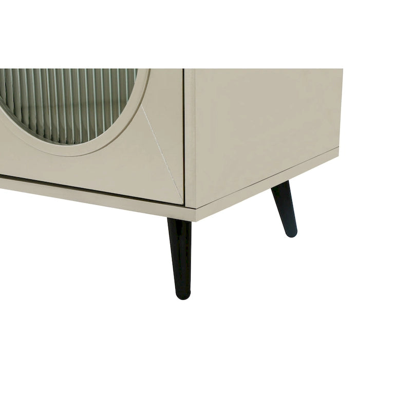 Meuble TV de 152 cm avec placard de rangement et étagères réglables pour téléviseurs de 65 pouces