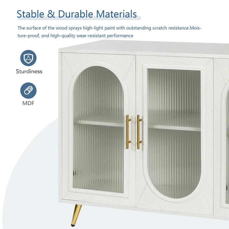 Meuble TV de 152 cm avec placard de rangement et étagères réglables pour téléviseurs de 65 pouces