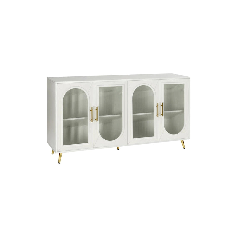 Meuble TV de 152 cm avec placard de rangement et étagères réglables pour téléviseurs de 65 pouces