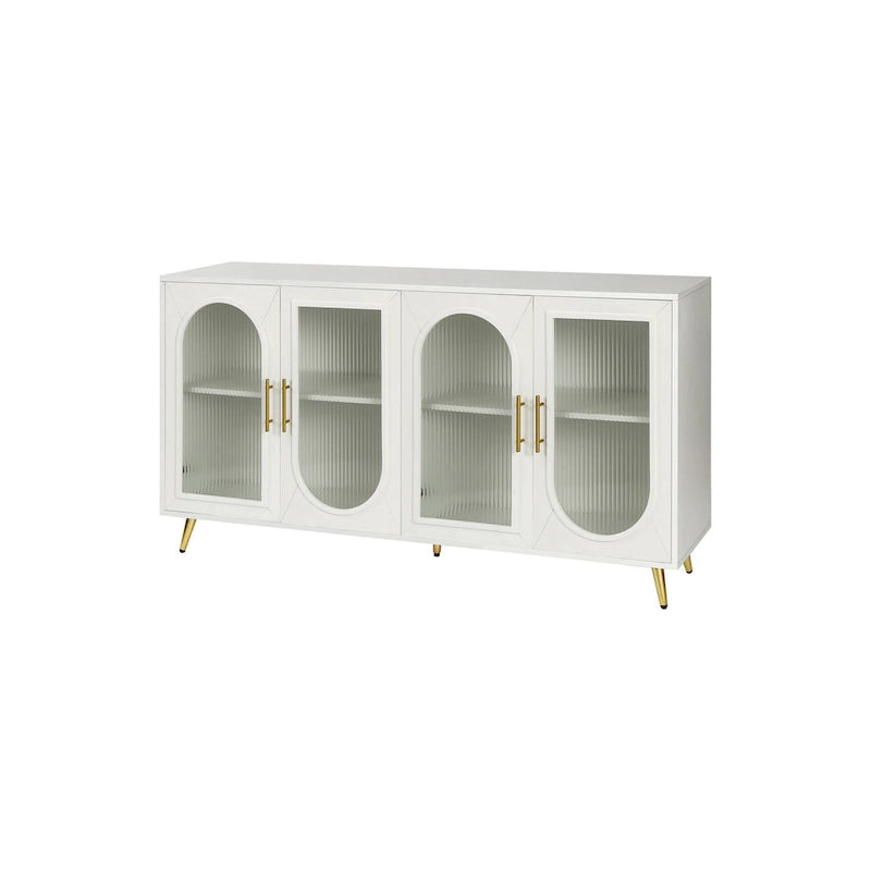Meuble TV de 152 cm avec placard de rangement et étagères réglables pour téléviseurs de 65 pouces