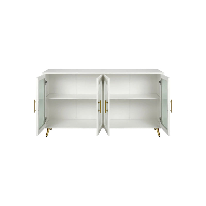 Meuble TV de 152 cm avec placard de rangement et étagères réglables pour téléviseurs de 65 pouces