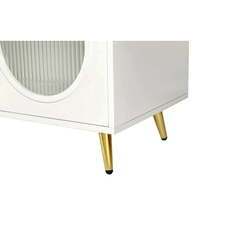 Meuble TV de 152 cm avec placard de rangement et étagères réglables pour téléviseurs de 65 pouces