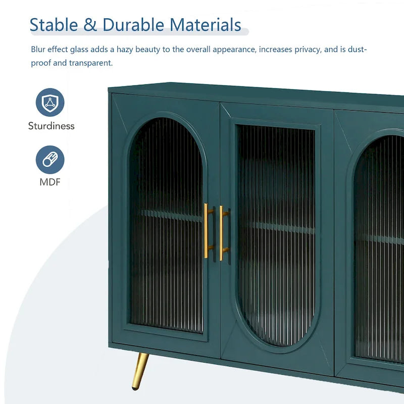 Meuble TV de 152 cm avec placard de rangement et étagères réglables pour téléviseurs de 65 pouces