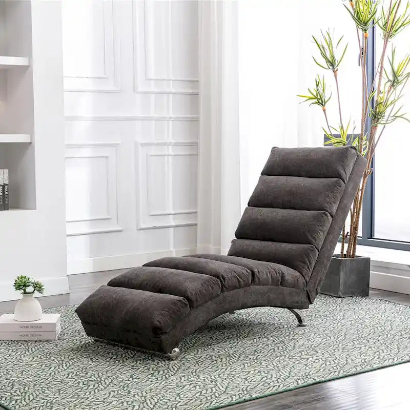 Chaise longue en lin d'intérieur