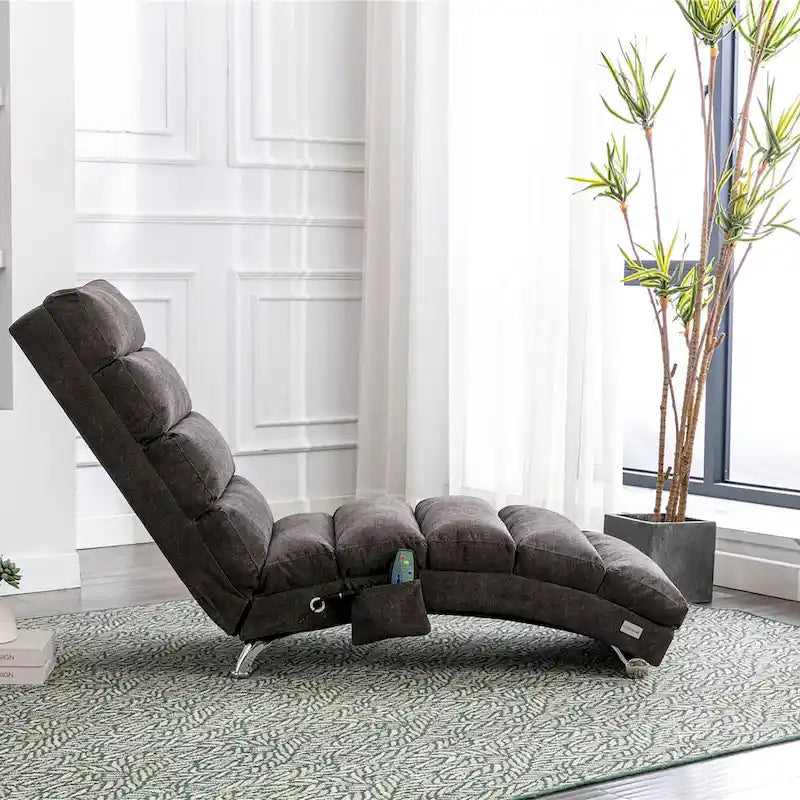 Chaise longue en lin d'intérieur