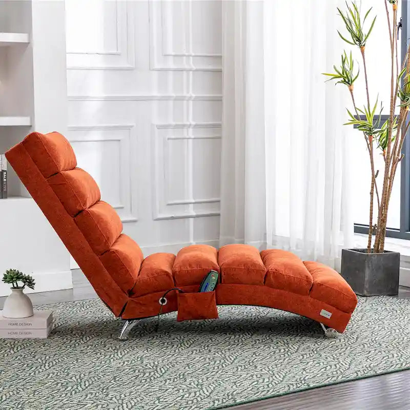 Chaise longue en lin d'intérieur