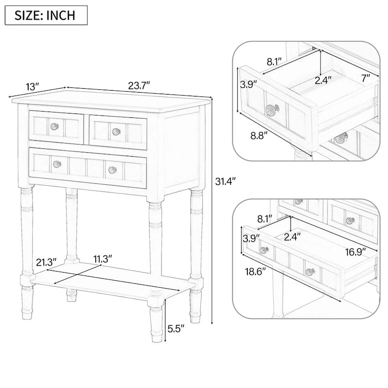 Console étroite Table de canapé mince