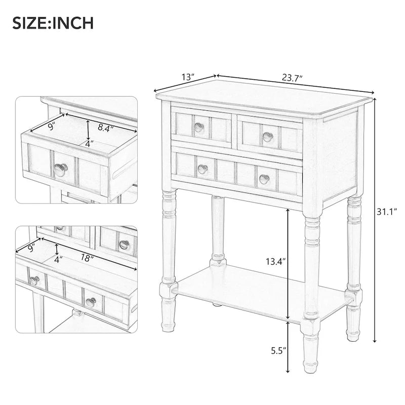 Console étroite Table de canapé mince