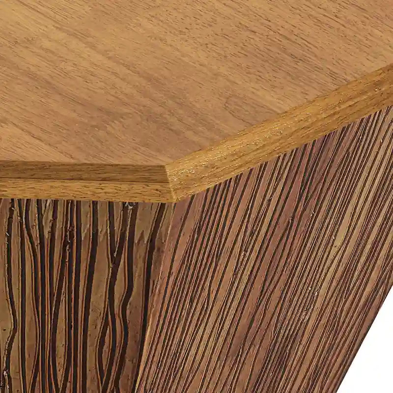 Table basse octogonale en bois d'hévéa de 31,5 pouces pour salon, chambre à coucher