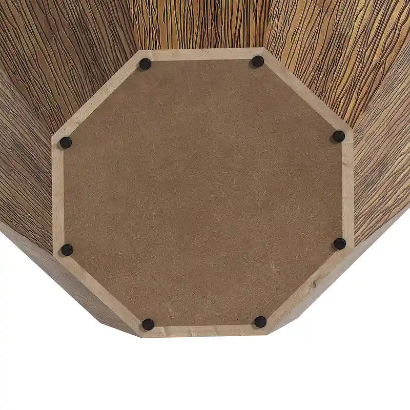 Table basse octogonale en bois d'hévéa de 31,5 pouces pour salon, chambre à coucher
