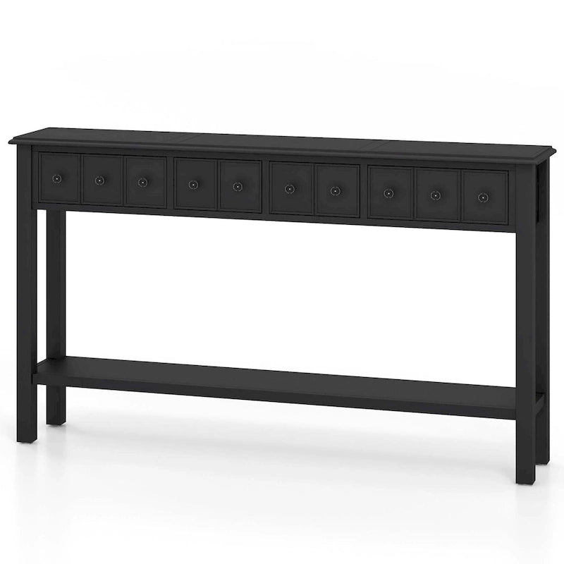 Console d'entrée/Table de canapé rétro 60" avec 4 tiroirs