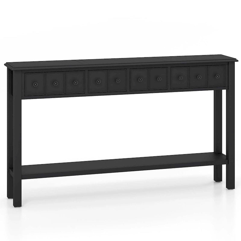 Console d'entrée/Table de canapé rétro 60" avec 4 tiroirs