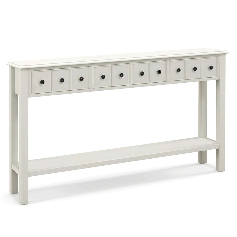 Console d'entrée/Table de canapé rétro 60" avec 4 tiroirs