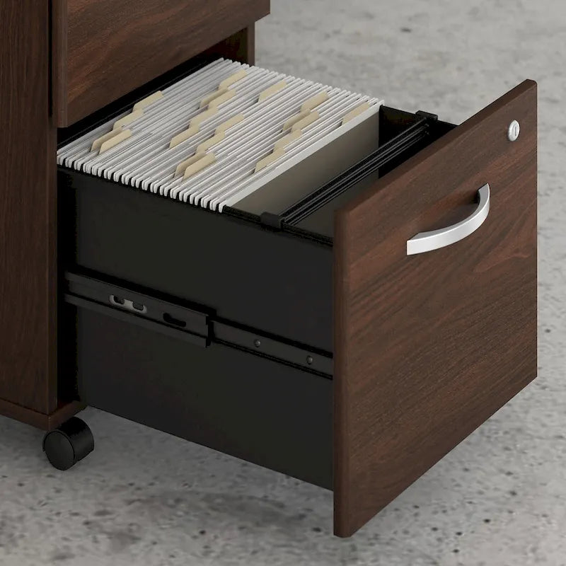 Bureau en L de 72 po avec classeur mobile à 3 tiroirs