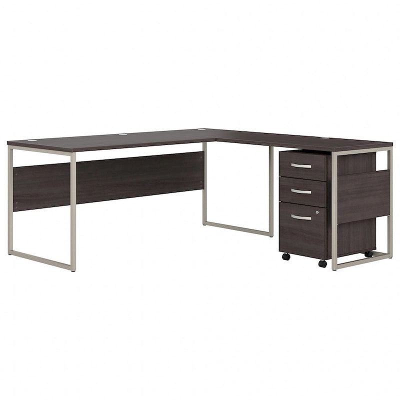 Bureau en L de 72 po avec classeur mobile à 3 tiroirs