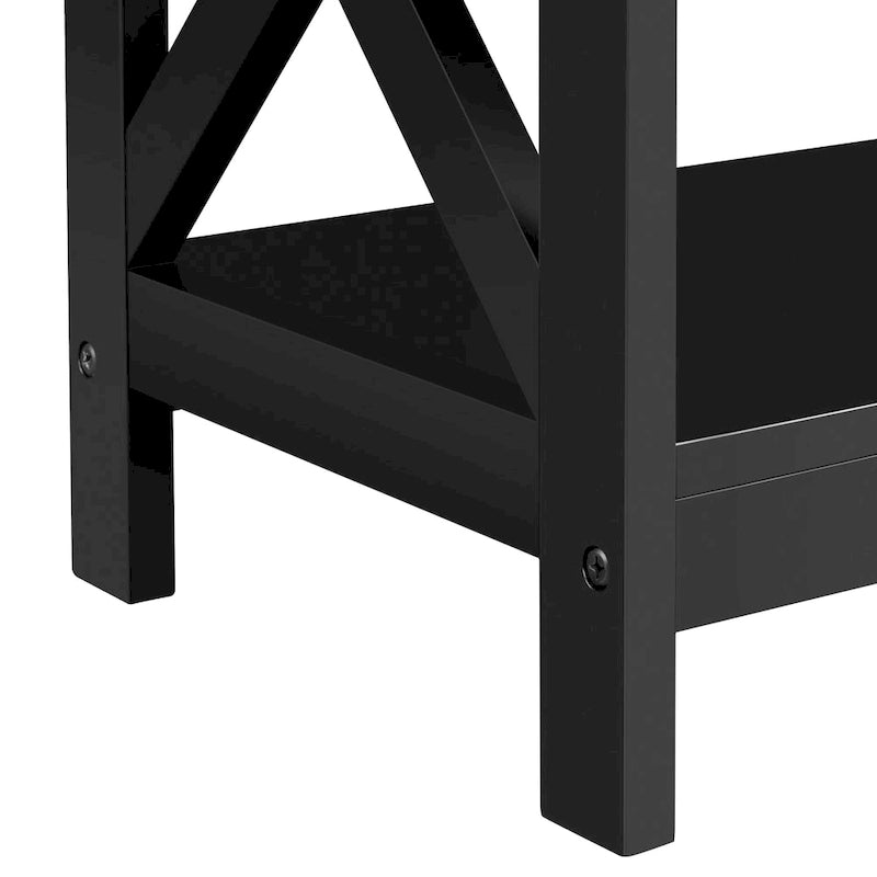 Console de table à 3 niveaux en bois avec prise de courant Table d'appoint de canapé