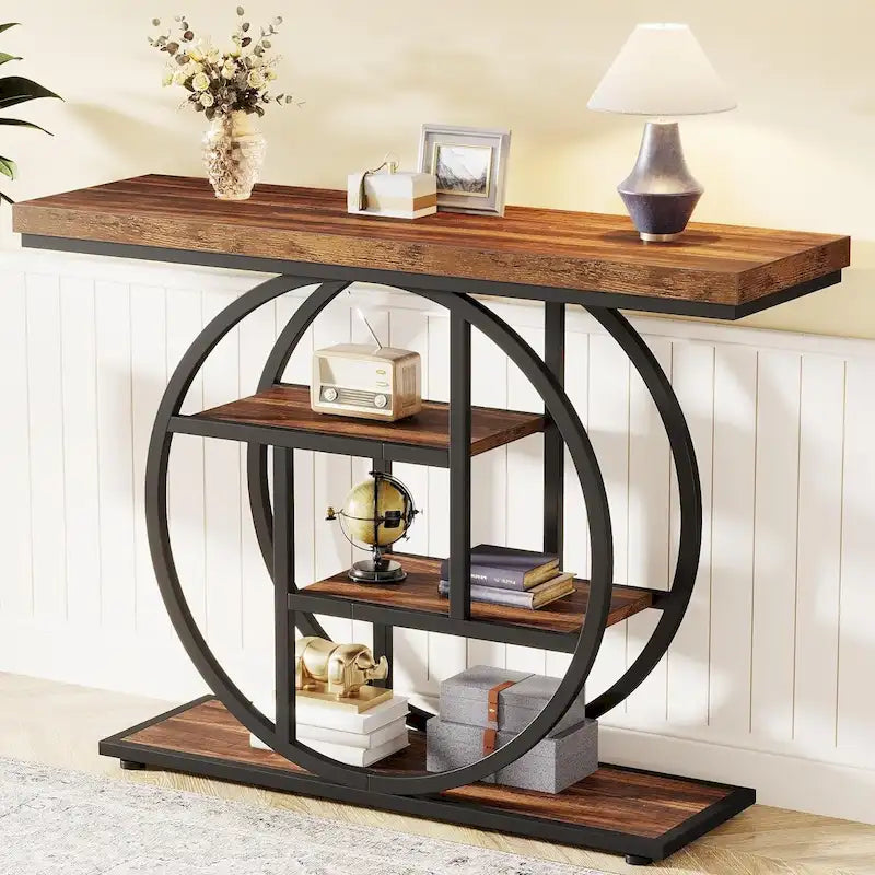 Console industrielle à 4 niveaux avec base ronde