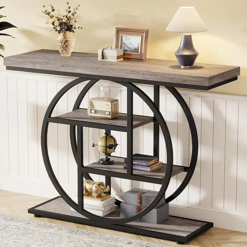 Console industrielle à 4 niveaux avec base ronde