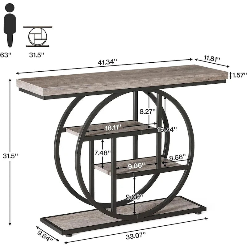 Console industrielle à 4 niveaux avec base ronde