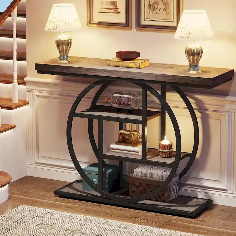 Console industrielle à 4 niveaux avec base ronde