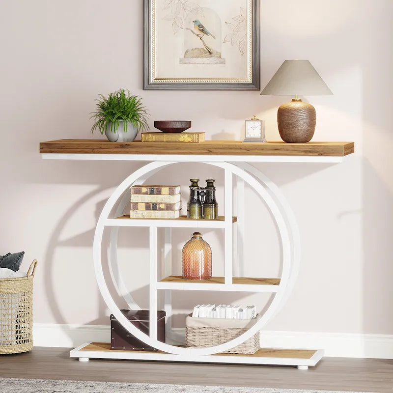 Console industrielle à 4 niveaux avec base ronde