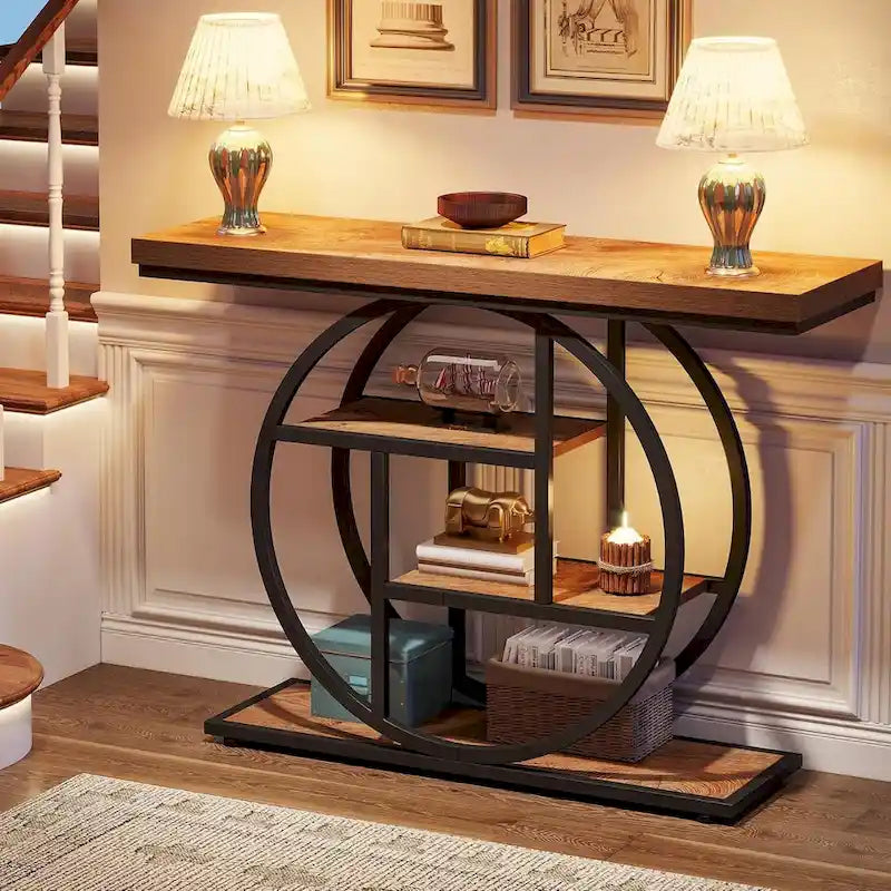 Console industrielle à 4 niveaux avec base ronde