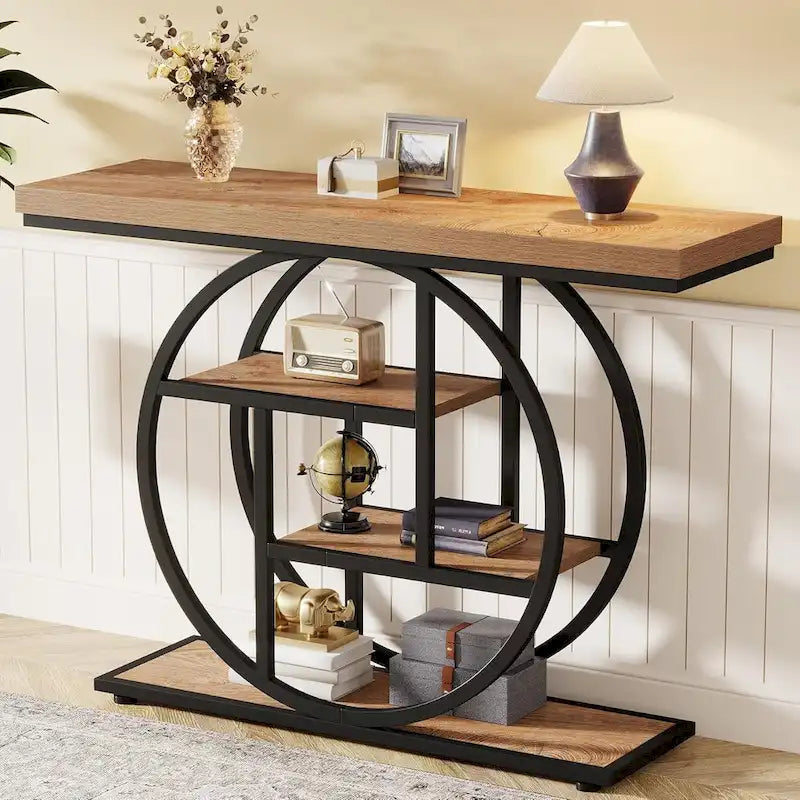 Console industrielle à 4 niveaux avec base ronde