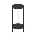 Table d'appoint ronde moderne à 2 niveaux avec pieds en métal