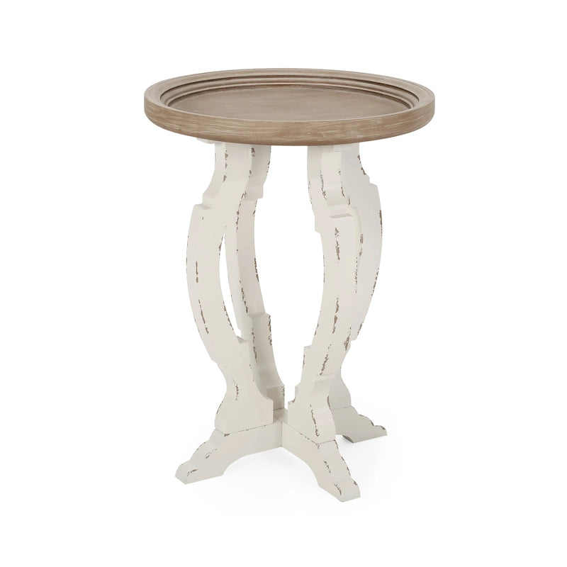 Table d'appoint ronde de style champêtre français