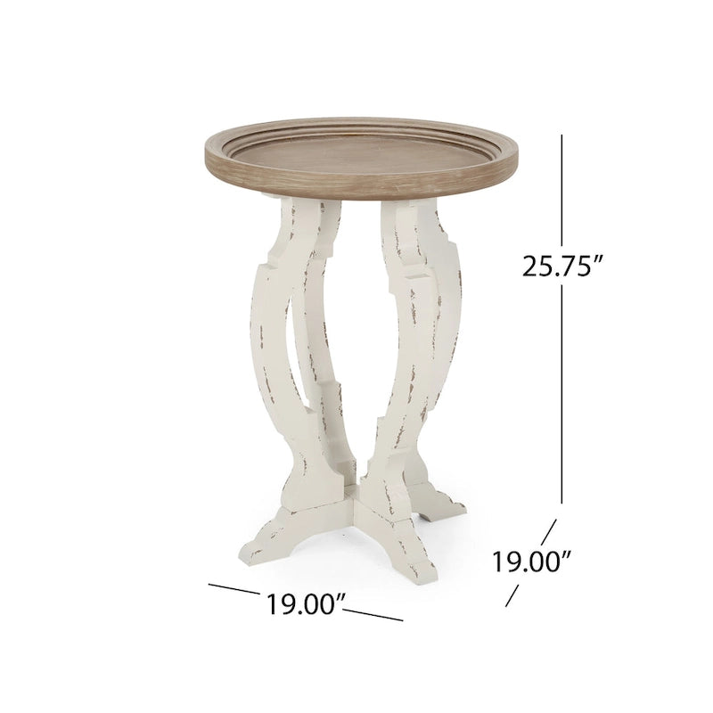 Table d'appoint ronde de style champêtre français