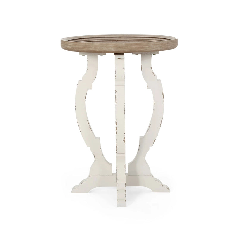 Table d'appoint ronde de style champêtre français