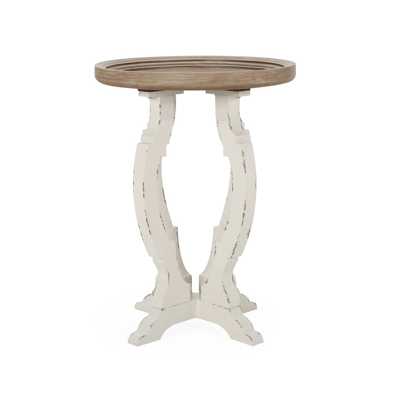 Table d'appoint ronde de style champêtre français