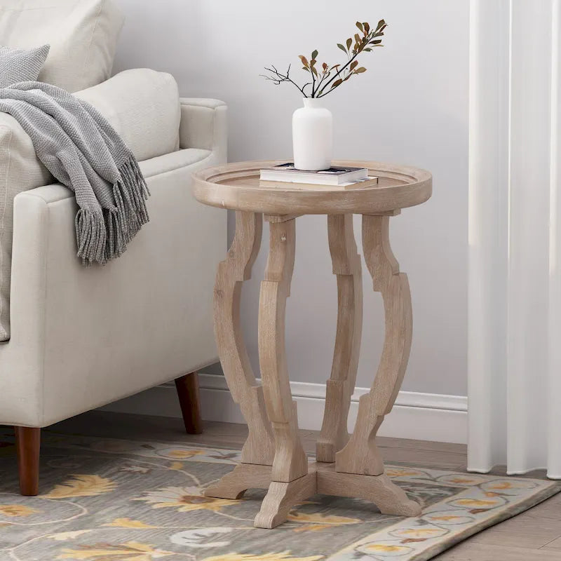 Table d'appoint ronde de style champêtre français