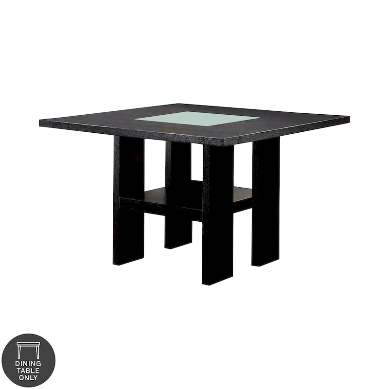 Table à manger carrée en bois, hauteur comptoir, 54 pouces, éclairage DEL