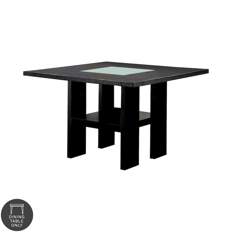 Table à manger carrée en bois, hauteur comptoir, 54 pouces, éclairage DEL
