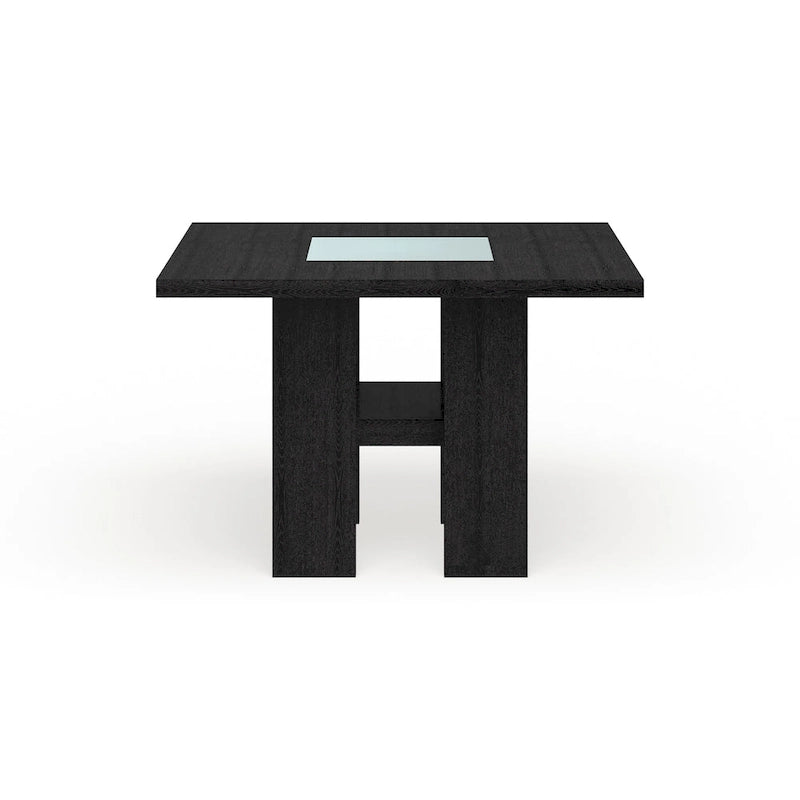 Table à manger carrée en bois, hauteur comptoir, 54 pouces, éclairage DEL