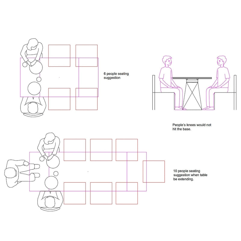 Table à manger extensible en céramique grise - 180/270 x 90 x 75 cm