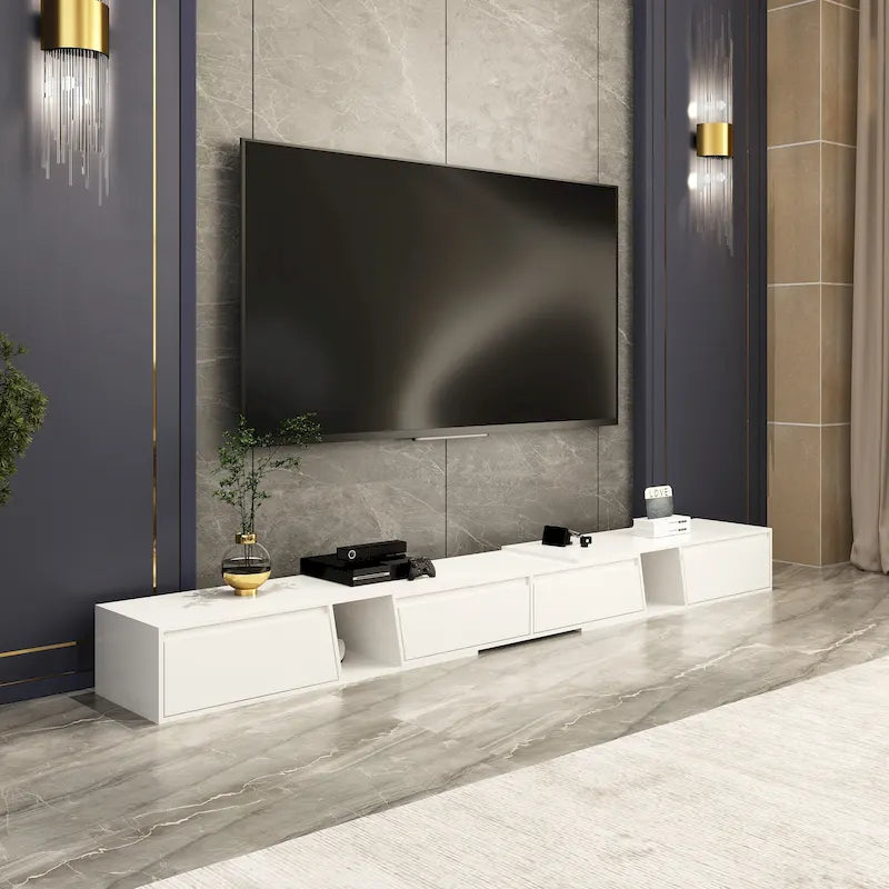Meuble TV moderne et extensible pour téléviseurs jusqu'à 120