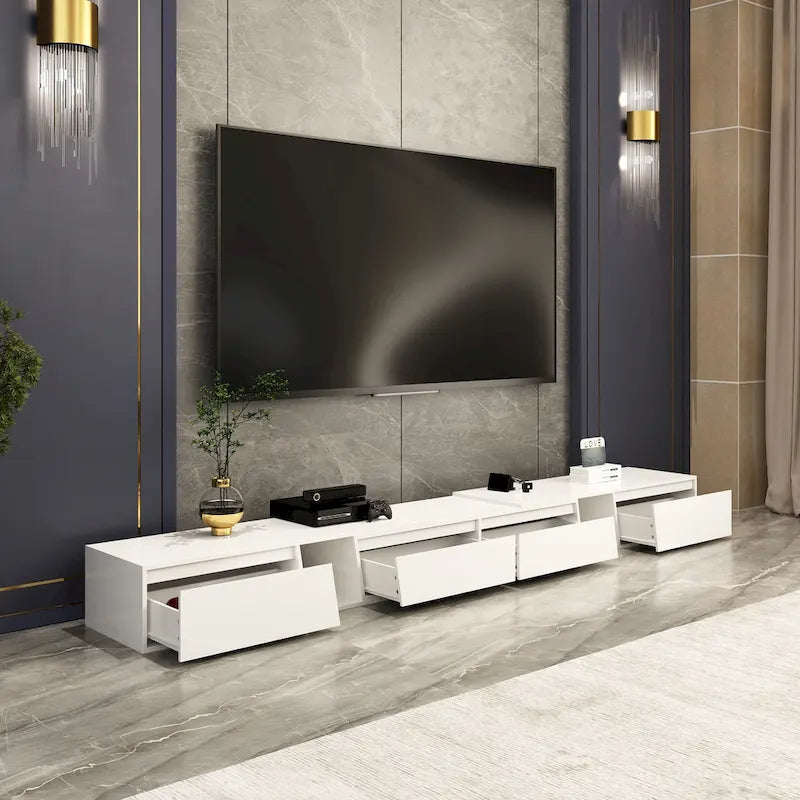Meuble TV moderne et extensible pour téléviseurs jusqu'à 120