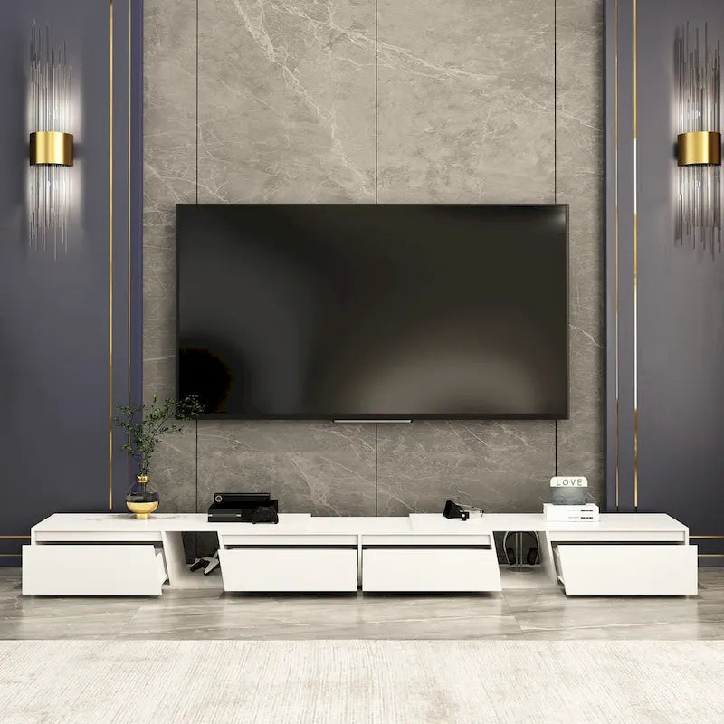 Meuble TV moderne et extensible pour téléviseurs jusqu'à 120