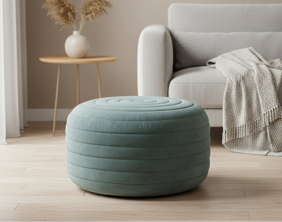 Pouf rond bohème en velours