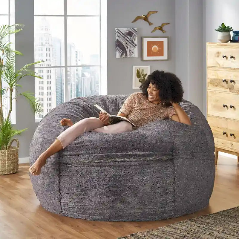 Modern Glam Faux Fur Winter Bean Bag
