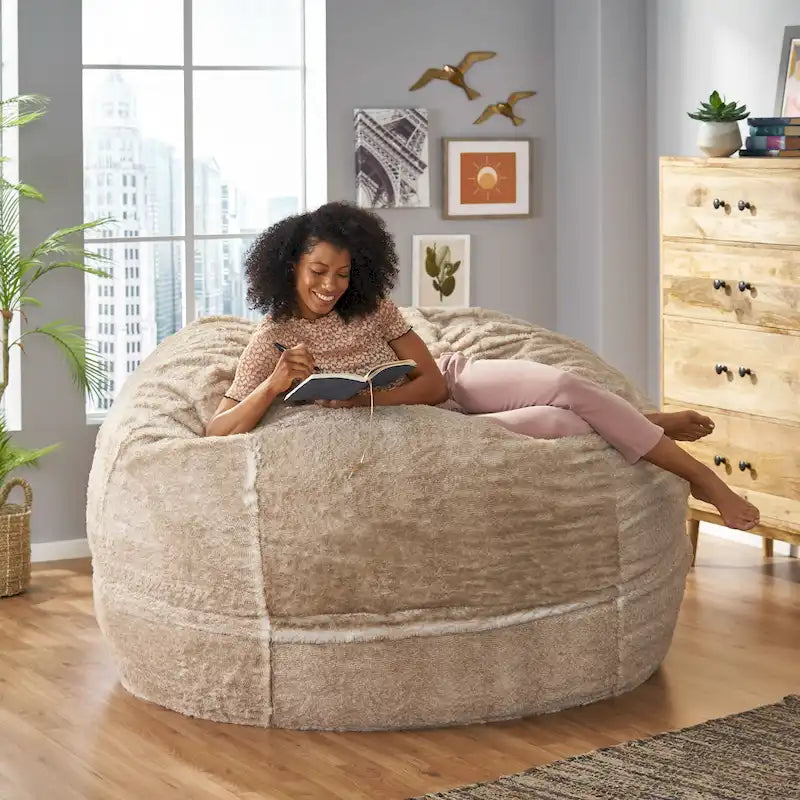 Modern Glam Faux Fur Winter Bean Bag